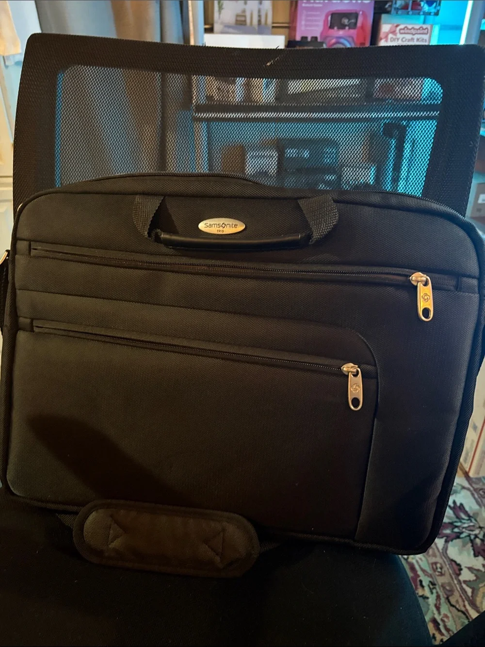 Samsonite Black Laptop Briefcase with Silver Accents
